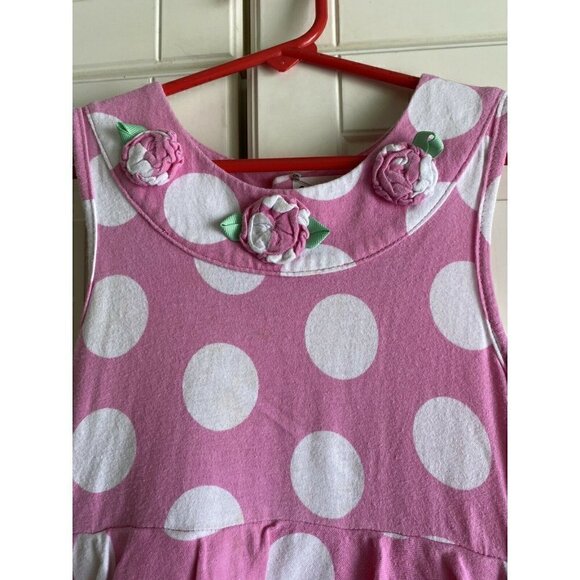 Hartstrings Size 6X Pink Dress White Polka Dot - Picture 2 of 5